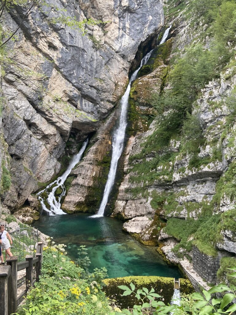 Lake Bled or Lake Bohinj Savica waterfall