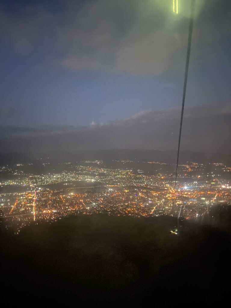 Mount Vodno funicular at night