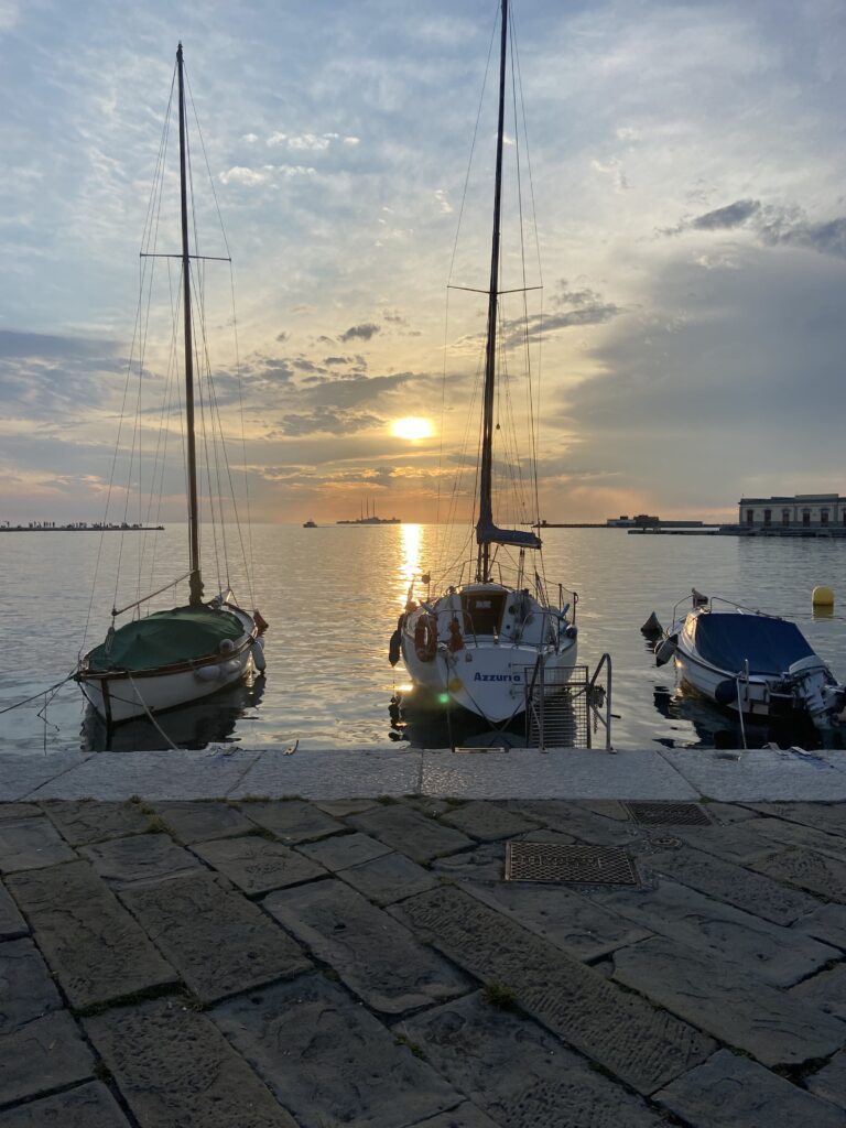 Trieste waterfront sunset