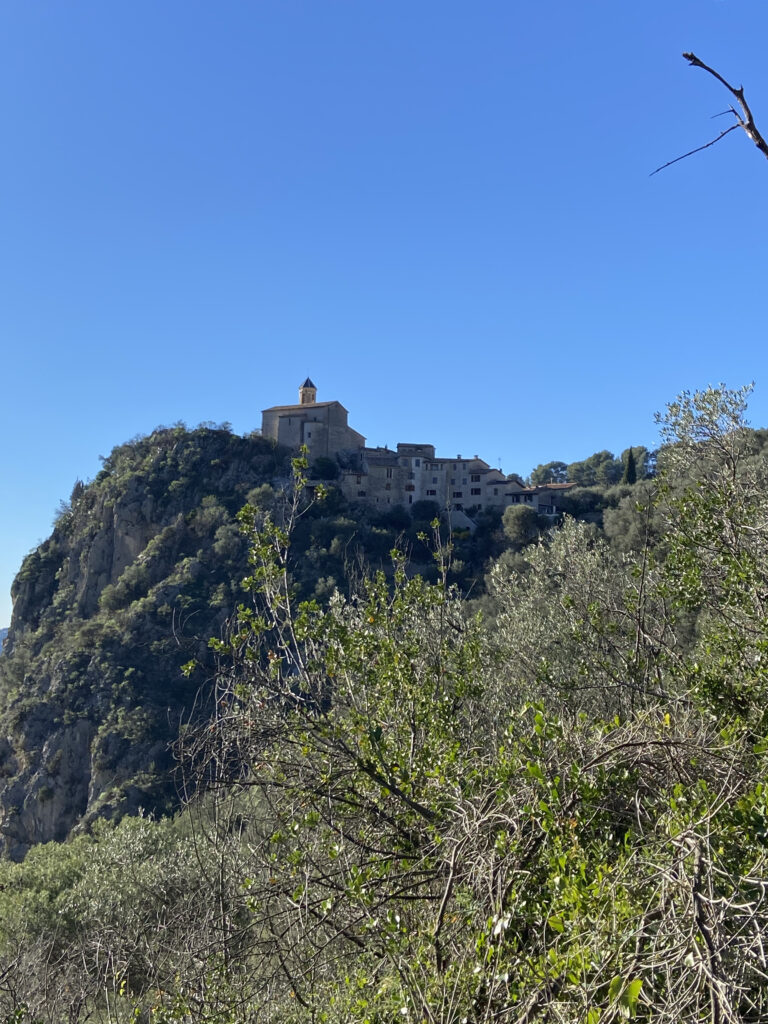 View of the village of Peillon